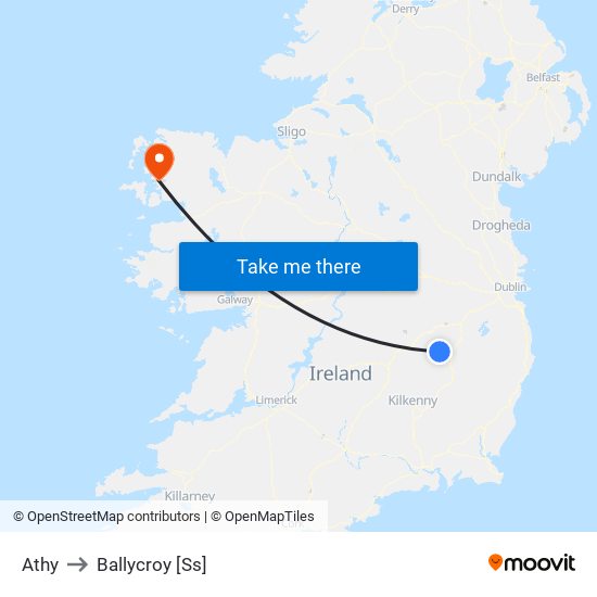 Athy to Ballycroy [Ss] map