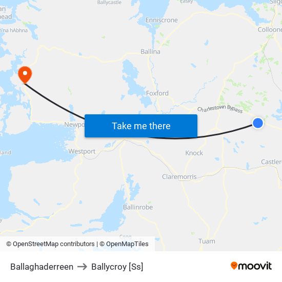 Ballaghaderreen to Ballycroy [Ss] map