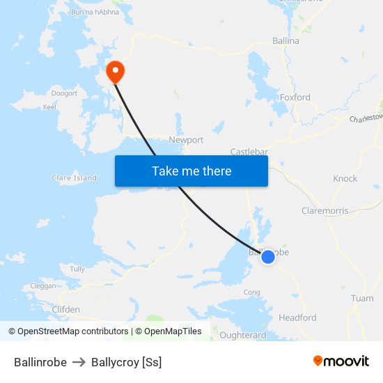 Ballinrobe to Ballycroy [Ss] map
