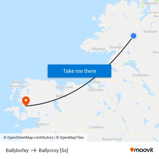 Ballybofey to Ballycroy [Ss] map