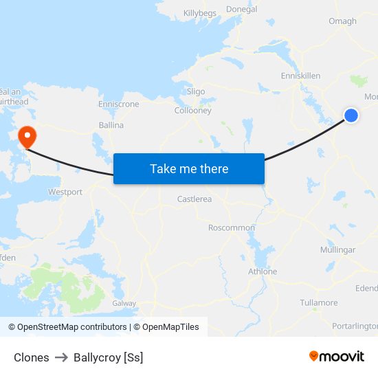 Clones to Ballycroy [Ss] map