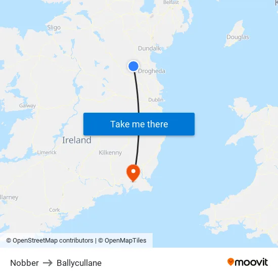Nobber to Ballycullane map
