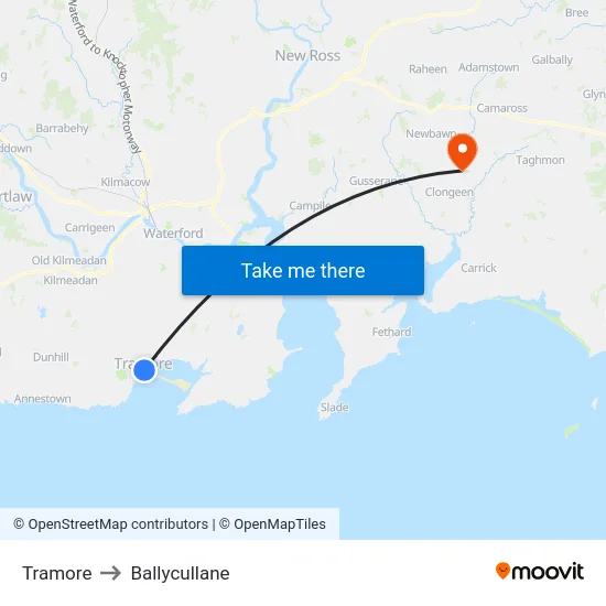 Tramore to Ballycullane map