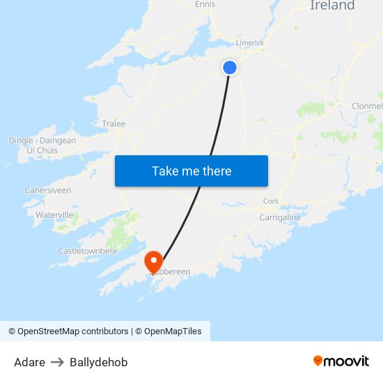 Adare to Ballydehob map