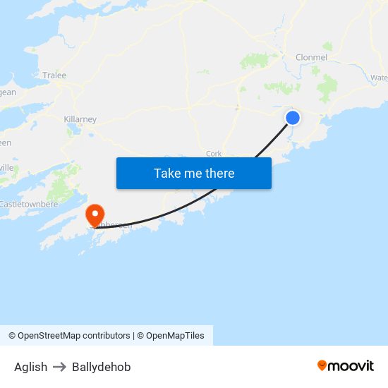 Aglish to Ballydehob map