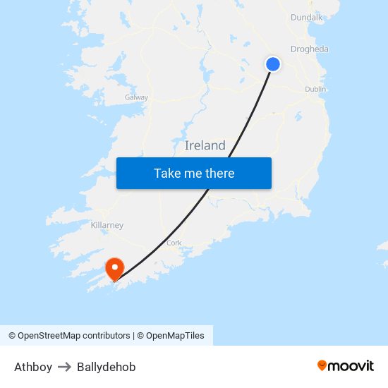 Athboy to Ballydehob map