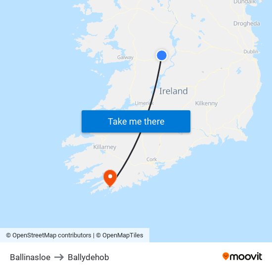 Ballinasloe to Ballydehob map