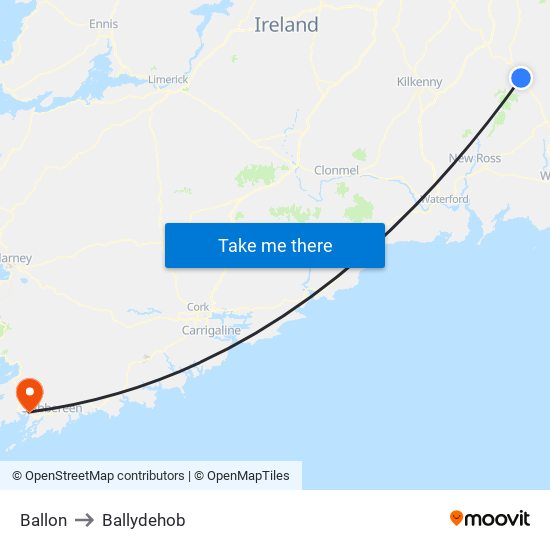 Ballon to Ballydehob map