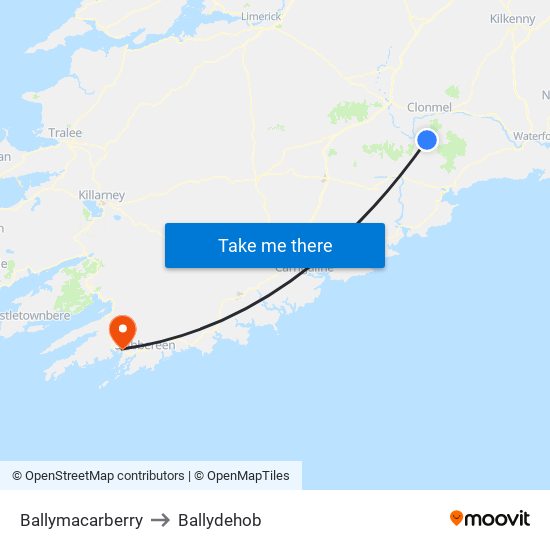 Ballymacarberry to Ballydehob map