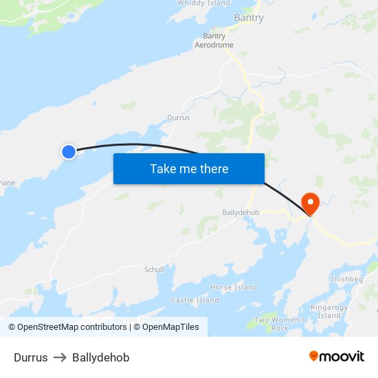 Durrus to Ballydehob map