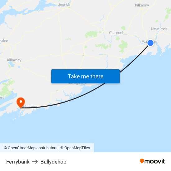Ferrybank to Ballydehob map