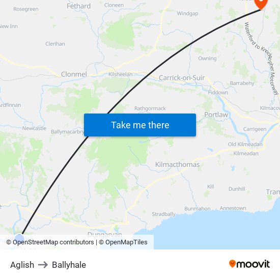 Aglish to Ballyhale map