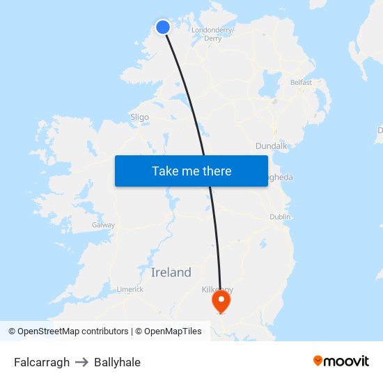 Falcarragh to Ballyhale map