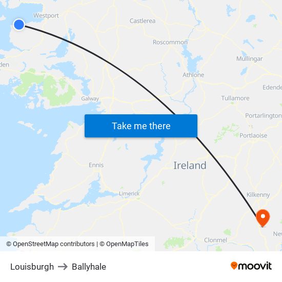 Louisburgh to Ballyhale map