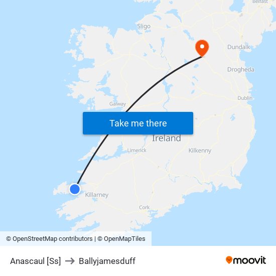 Anascaul [Ss] to Ballyjamesduff map