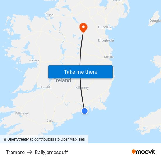 Tramore to Ballyjamesduff map