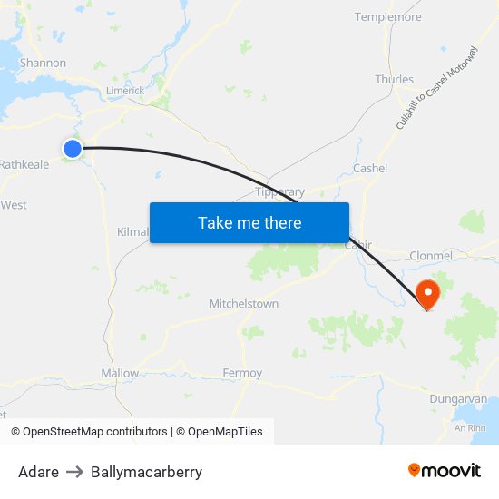 Adare to Ballymacarberry map