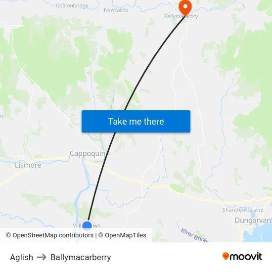 Aglish to Ballymacarberry map