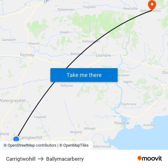 Carrigtwohill to Ballymacarberry map