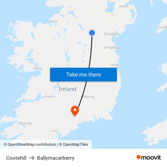 Cootehill to Ballymacarberry map