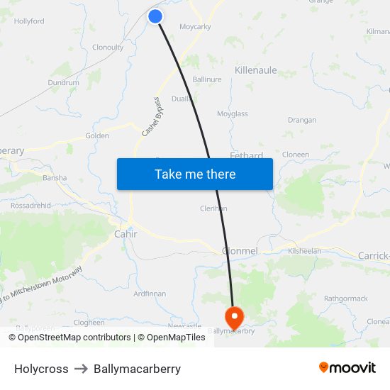 Holycross to Ballymacarberry map