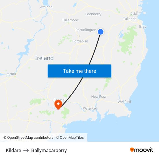 Kildare to Ballymacarberry map