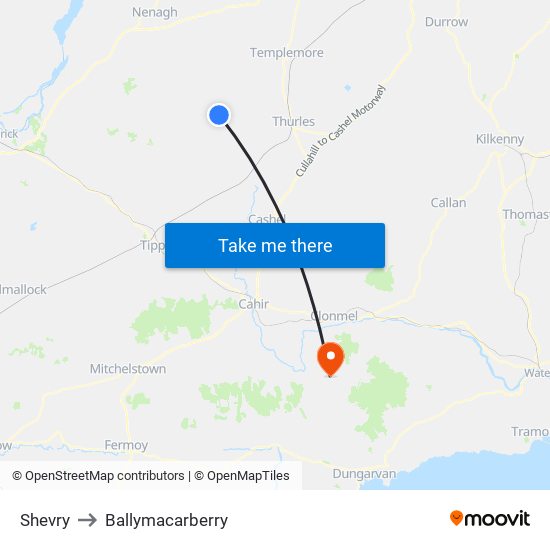 Shevry to Ballymacarberry map