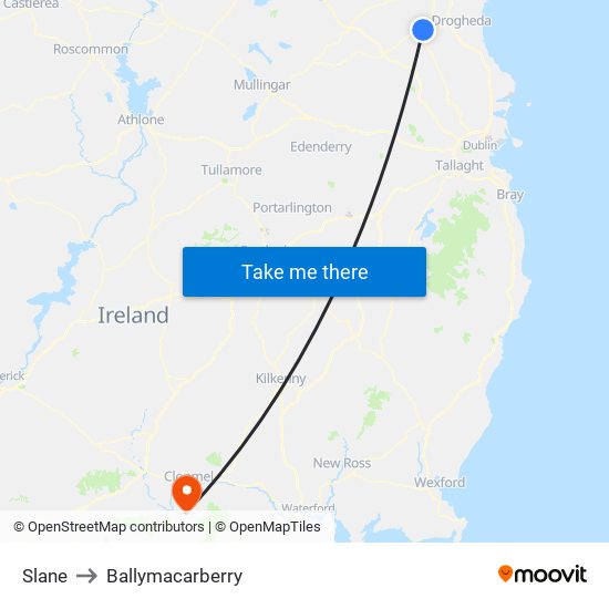 Slane to Ballymacarberry map