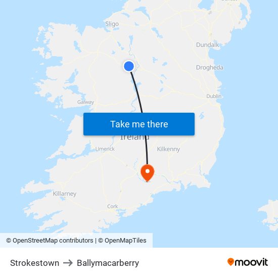 Strokestown to Ballymacarberry map