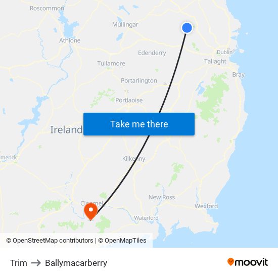 Trim to Ballymacarberry map