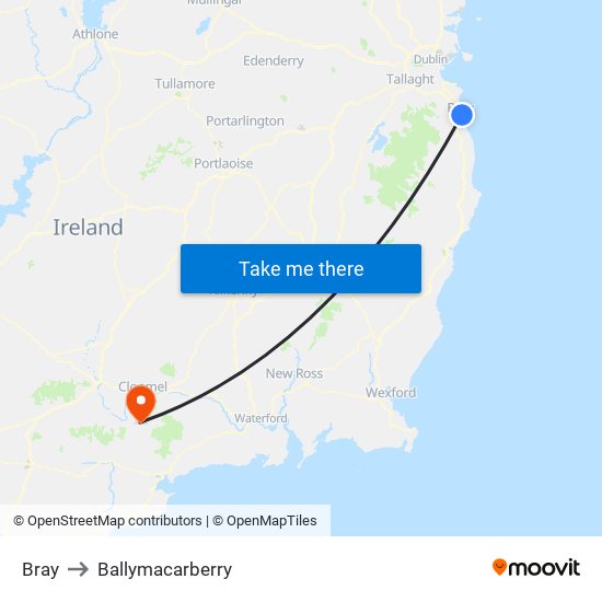 Bray to Ballymacarberry map
