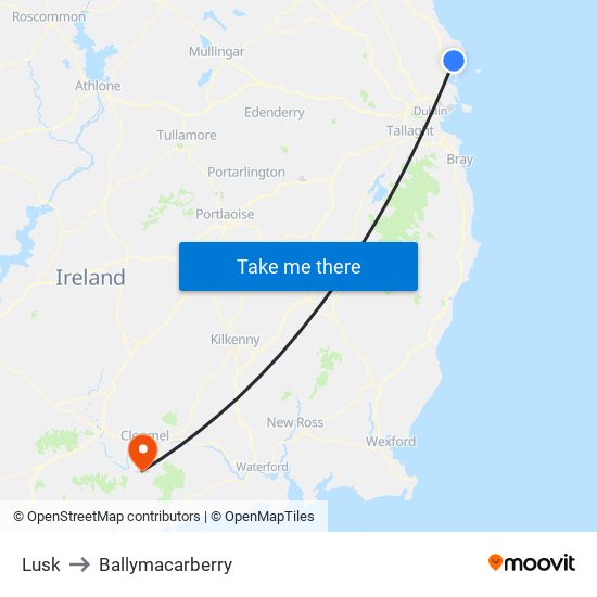 Lusk to Ballymacarberry map