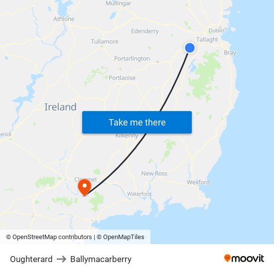 Oughterard to Ballymacarberry map