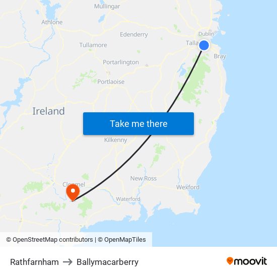 Rathfarnham to Ballymacarberry map