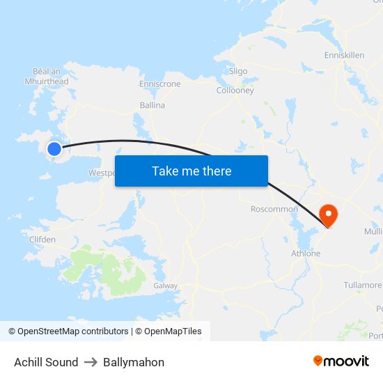 Achill Sound to Ballymahon map