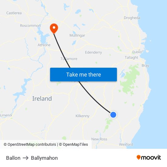 Ballon to Ballymahon map