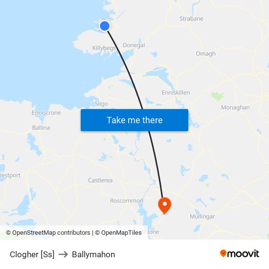 Clogher [Ss] to Ballymahon map