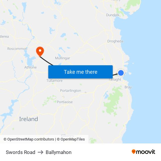 Swords Road to Ballymahon map