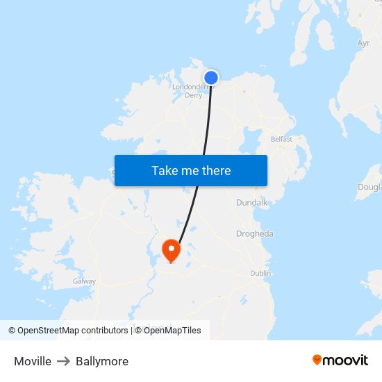 Moville to Ballymore map