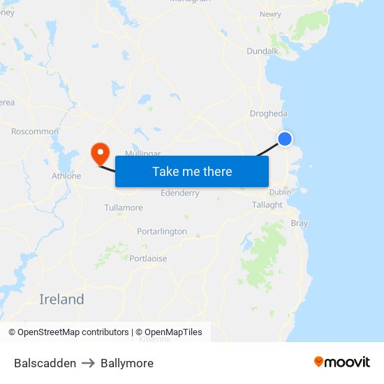 Balscadden to Ballymore map