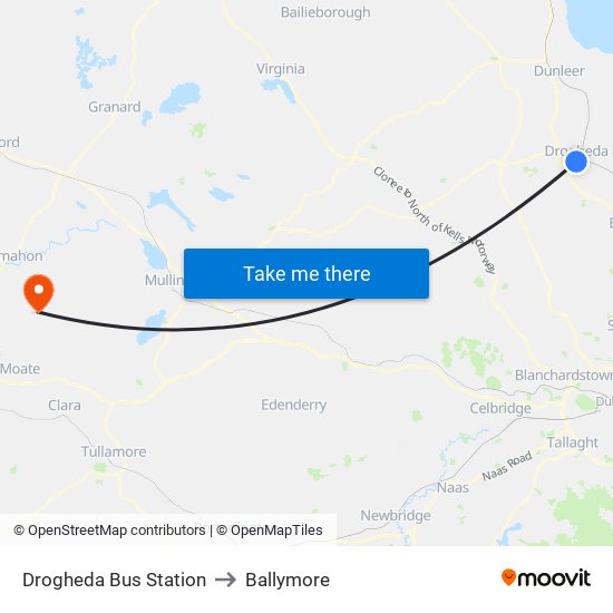 Drogheda Bus Station to Ballymore map