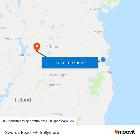 Swords Road to Ballymore map