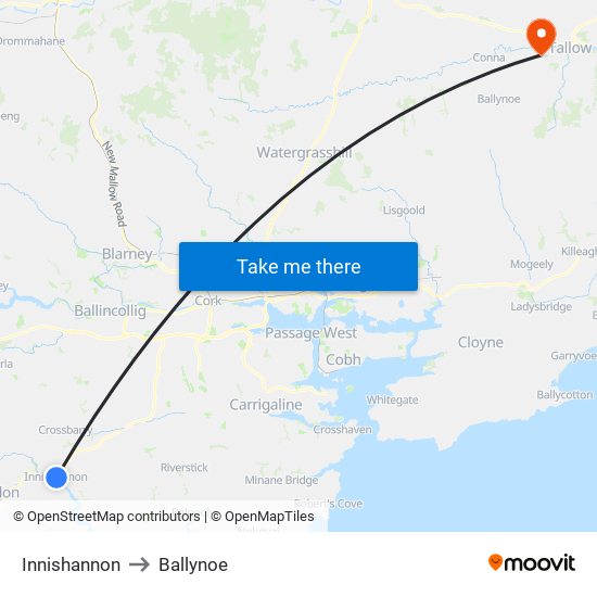 Innishannon to Ballynoe map