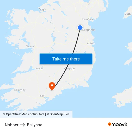 Nobber to Ballynoe map