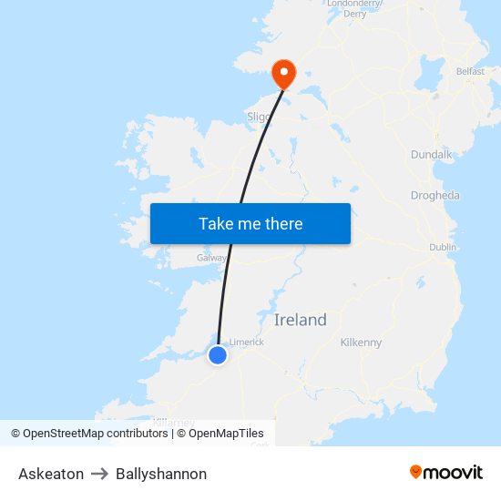 Askeaton to Ballyshannon map