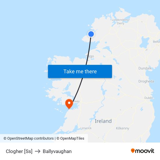 Clogher [Ss] to Ballyvaughan map