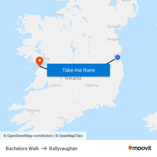 Bachelors Walk to Ballyvaughan map