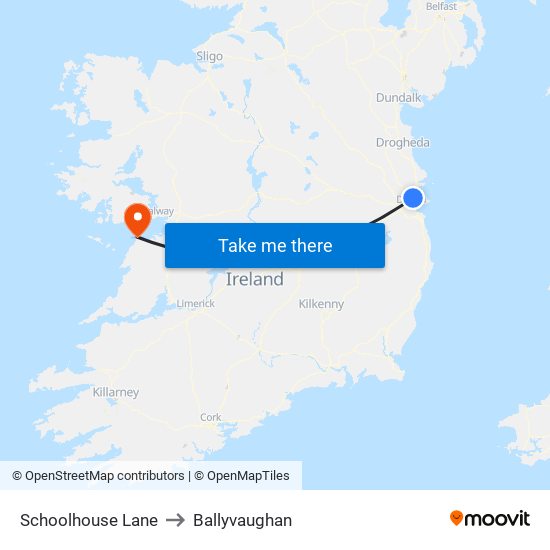 Schoolhouse Lane to Ballyvaughan map