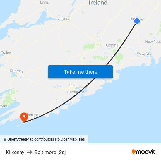 Kilkenny to Baltimore [Ss] map