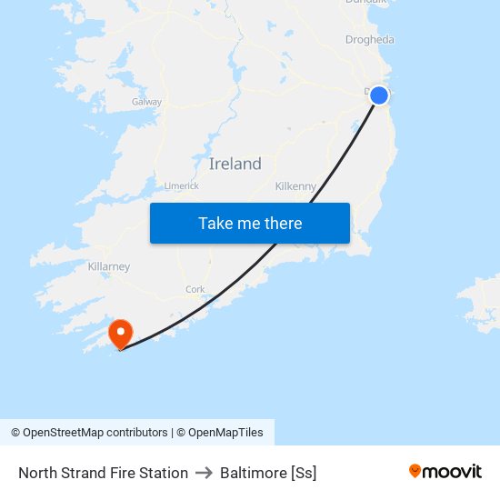 North Strand Fire Station to Baltimore [Ss] map